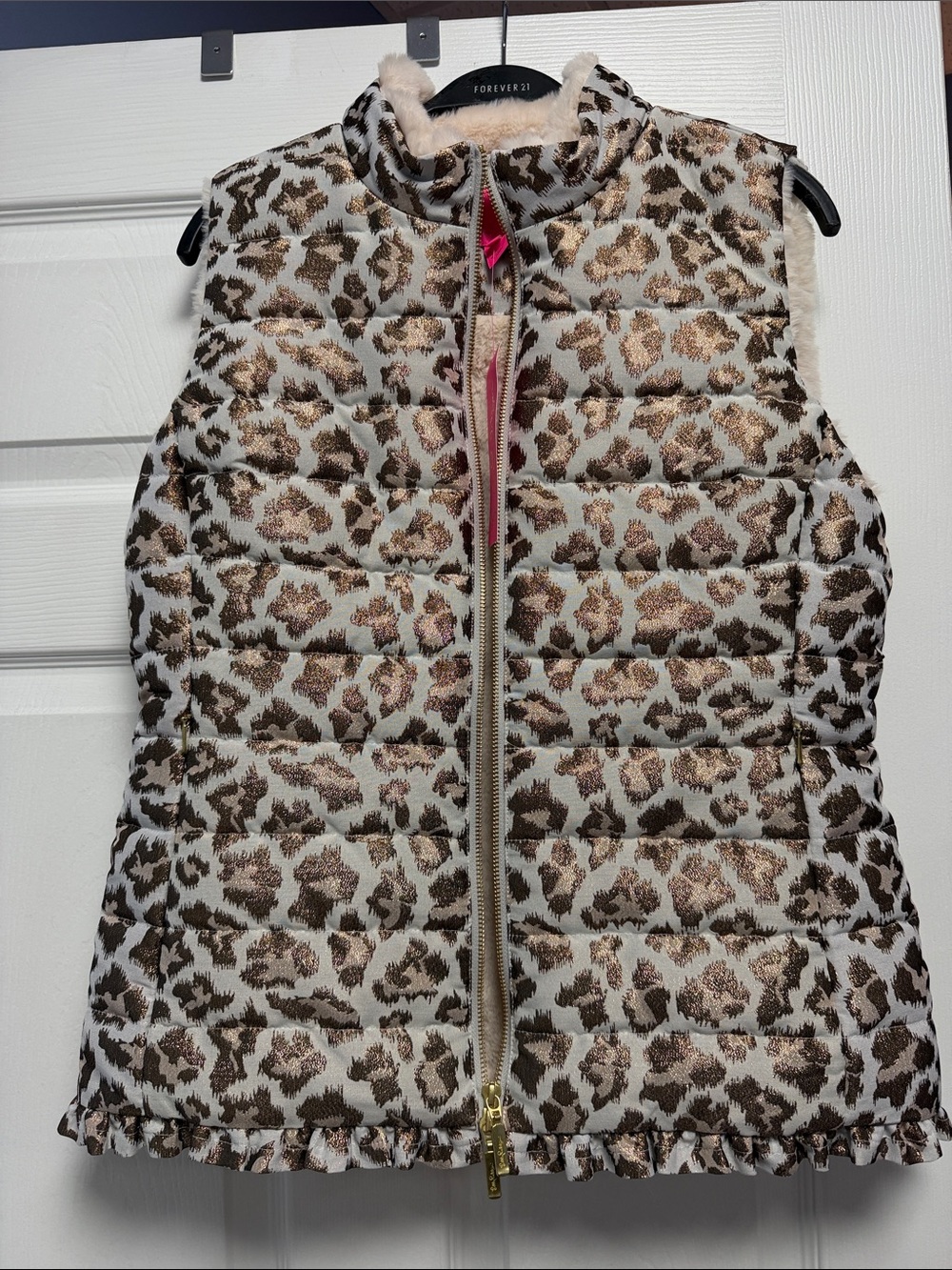 Lilly Pulitzer Cream and Brown leopard gabriana vest